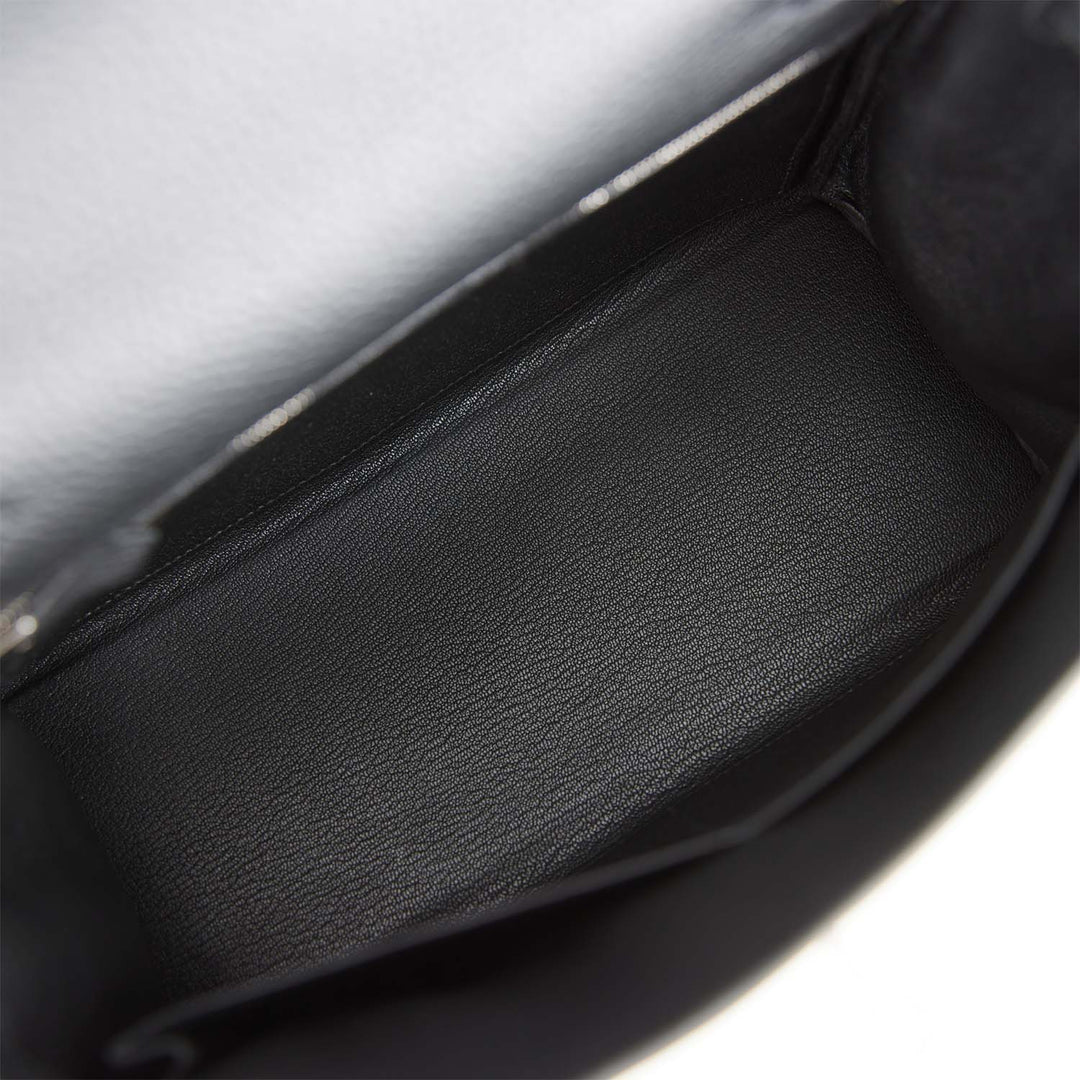Hermes Kelly 28 Retourne Black Togo Palladium Hardware