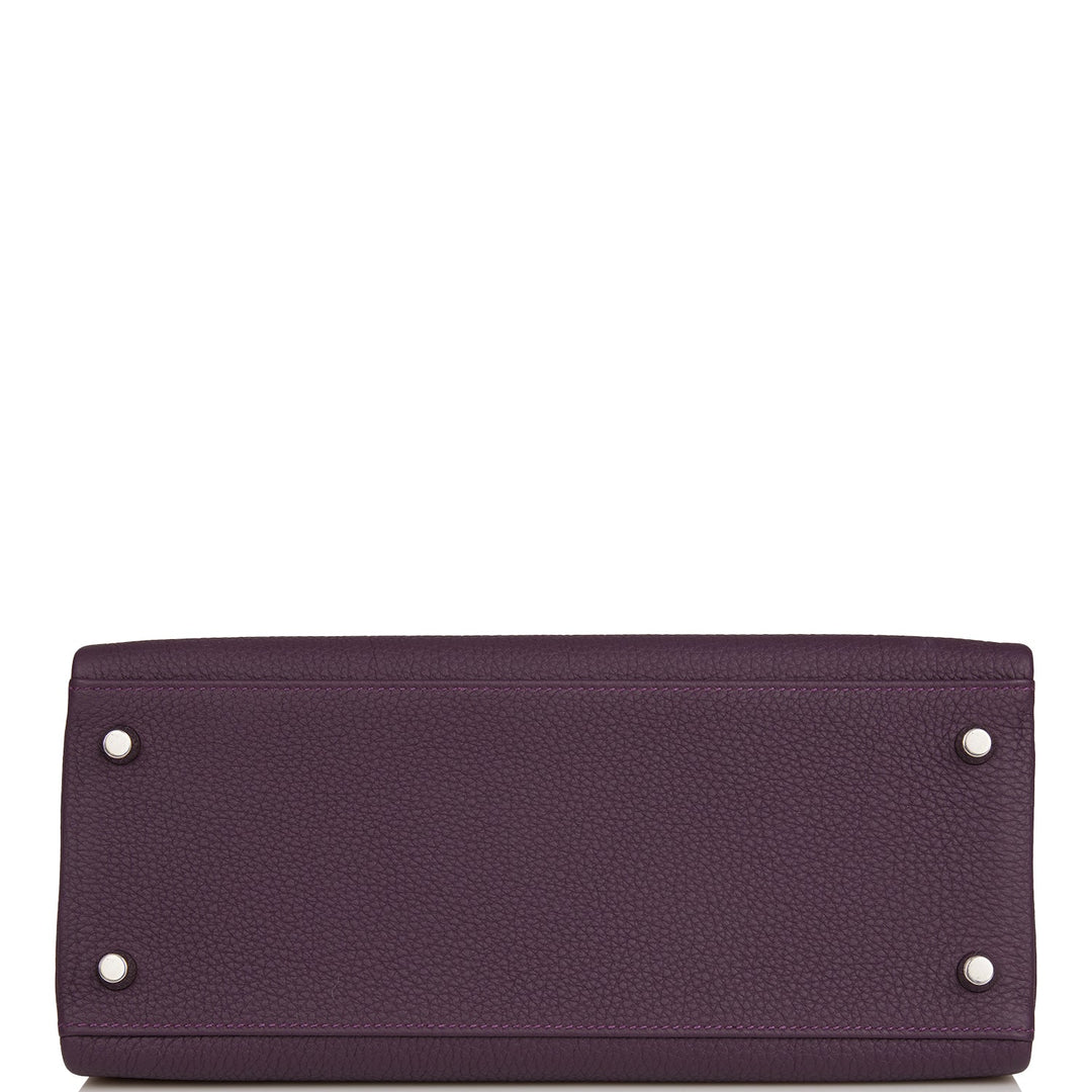 Hermes Kelly 28 Retourne Raisin Togo and Prunoir Alligator Touch Palladium Hardware
