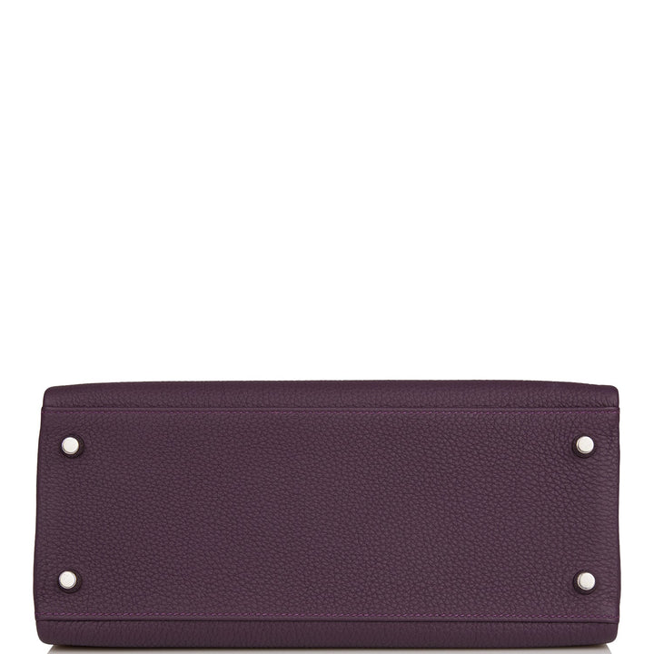 Hermes Kelly 28 Retourne Raisin Togo and Prunoir Alligator Touch Palladium Hardware