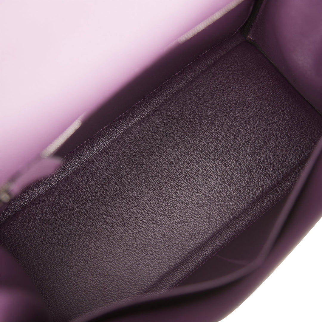 Hermes Kelly 28 Retourne Raisin Togo and Prunoir Alligator Touch Palladium Hardware