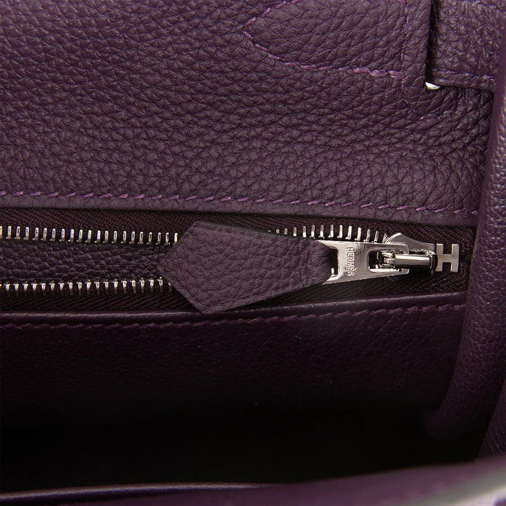 Hermes Kelly 28 Retourne Raisin Togo and Prunoir Alligator Touch Palladium Hardware