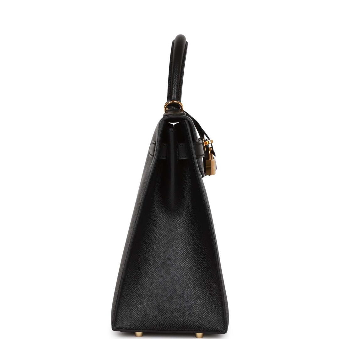 Hermes Kelly 32 Sellier Black Epsom Gold Hardware