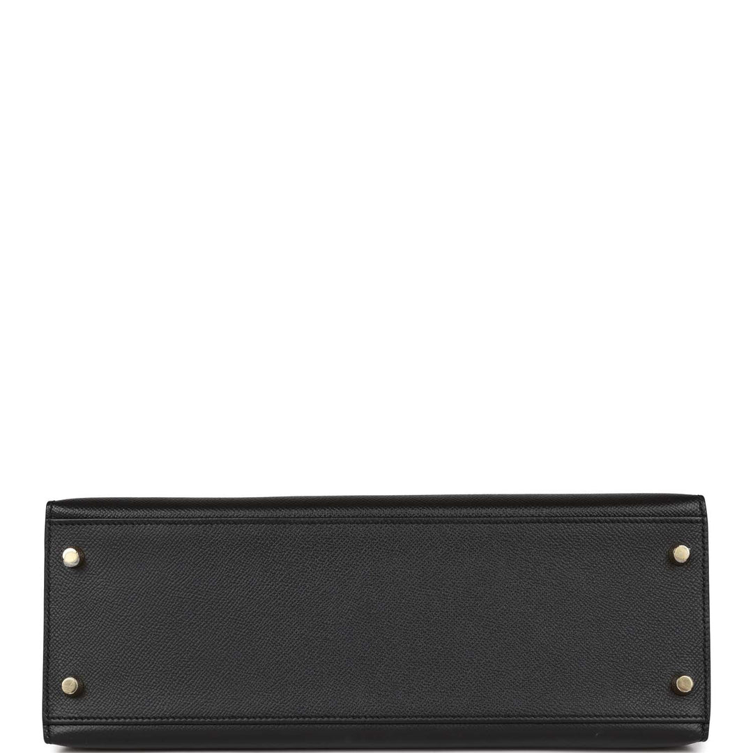 Hermes Kelly 32 Sellier Black Epsom Gold Hardware