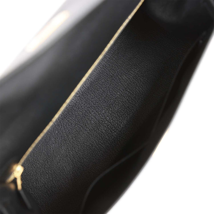 Hermes Kelly 32 Sellier Black Epsom Gold Hardware