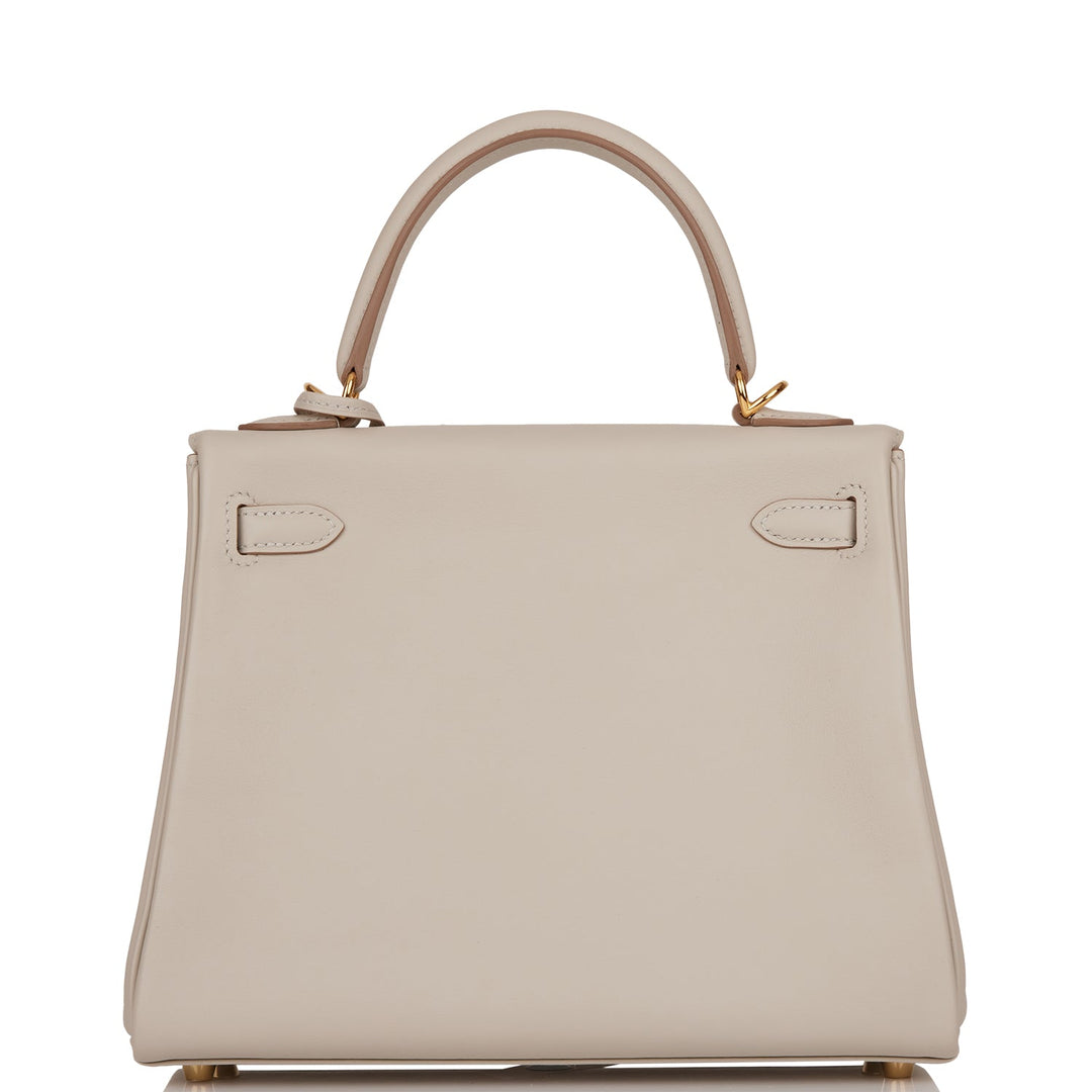 Hermes Kelly 25 Retourne Gris Perle Swift Gold Hardware