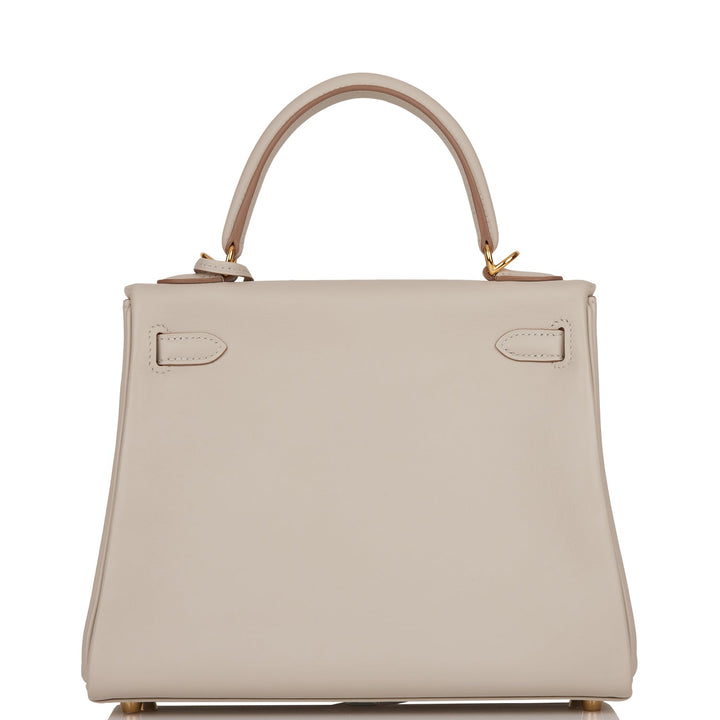 Hermes Kelly 25 Retourne Gris Perle Swift Gold Hardware