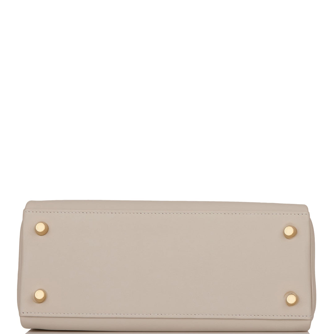 Hermes Kelly 25 Retourne Gris Perle Swift Gold Hardware
