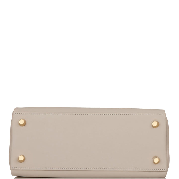 Hermes Kelly 25 Retourne Gris Perle Swift Gold Hardware