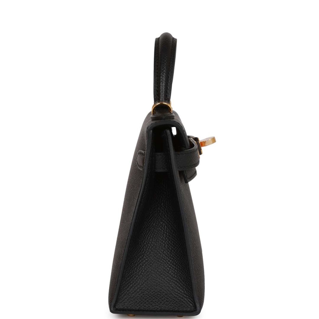 Hermes Kelly 20 Sellier Black Epsom Gold Hardware