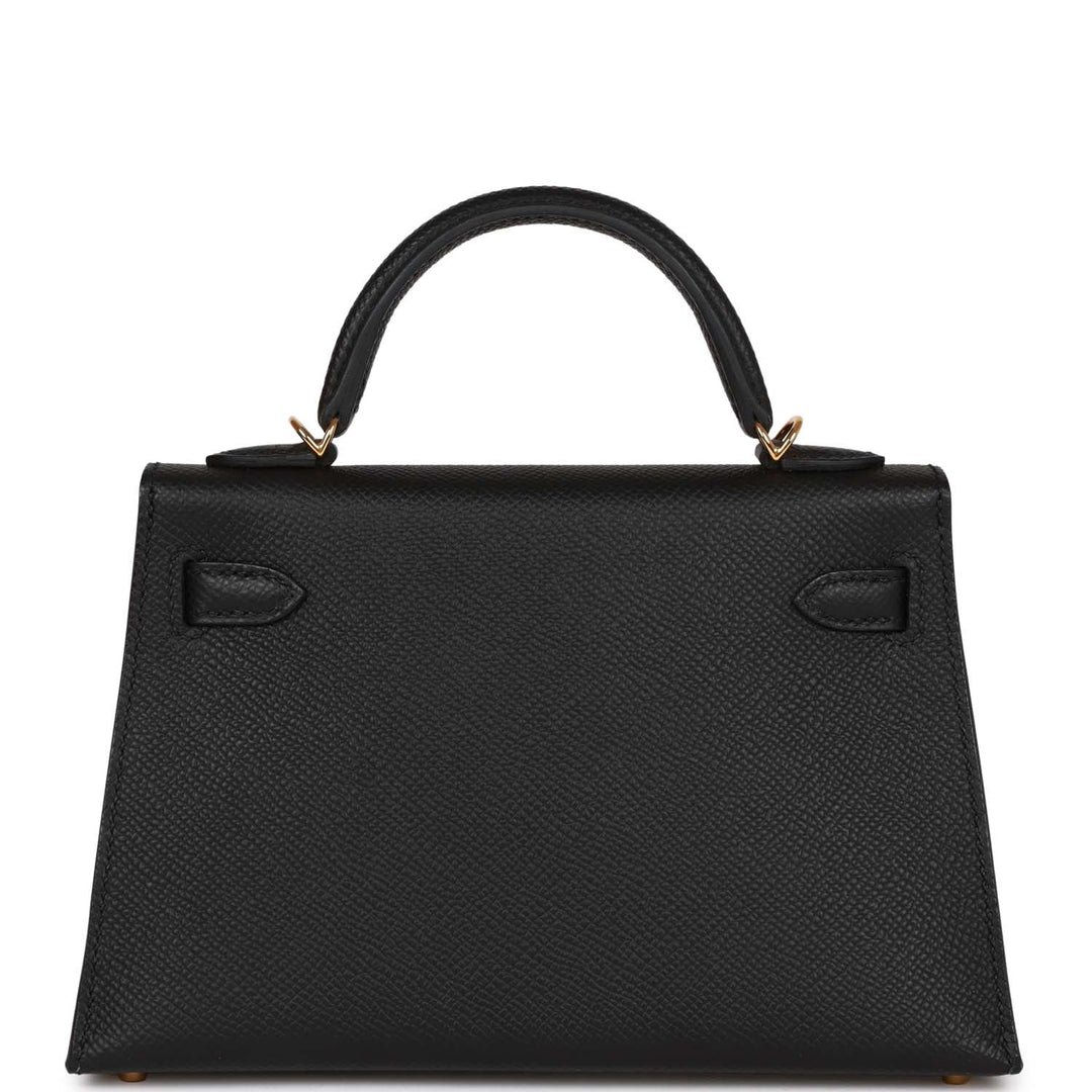 Hermes Kelly 20 Sellier Black Epsom Gold Hardware