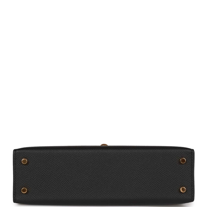 Hermes Kelly 20 Sellier Black Epsom Gold Hardware