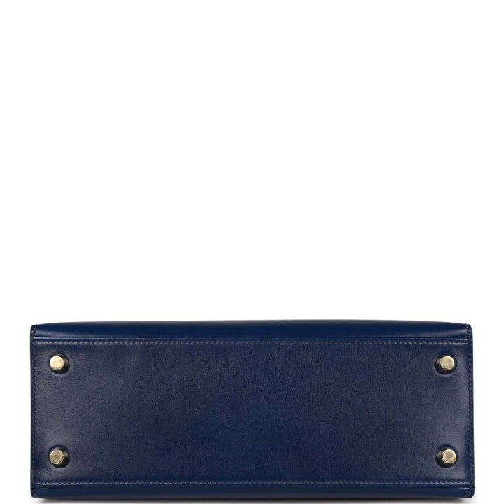 Top quality Hermes Kelly Sellier 25 Bleu Saphir Box Gold Hardware