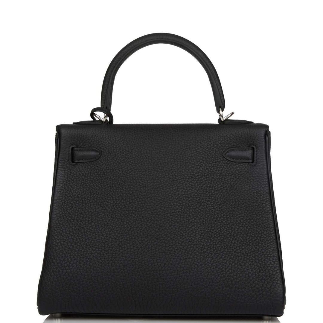 Top quality Hermes Kelly Retourne 25 Black Togo Palladium Hardware