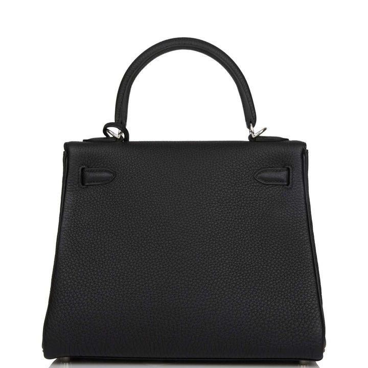 Top quality Hermes Kelly Retourne 25 Black Togo Palladium Hardware