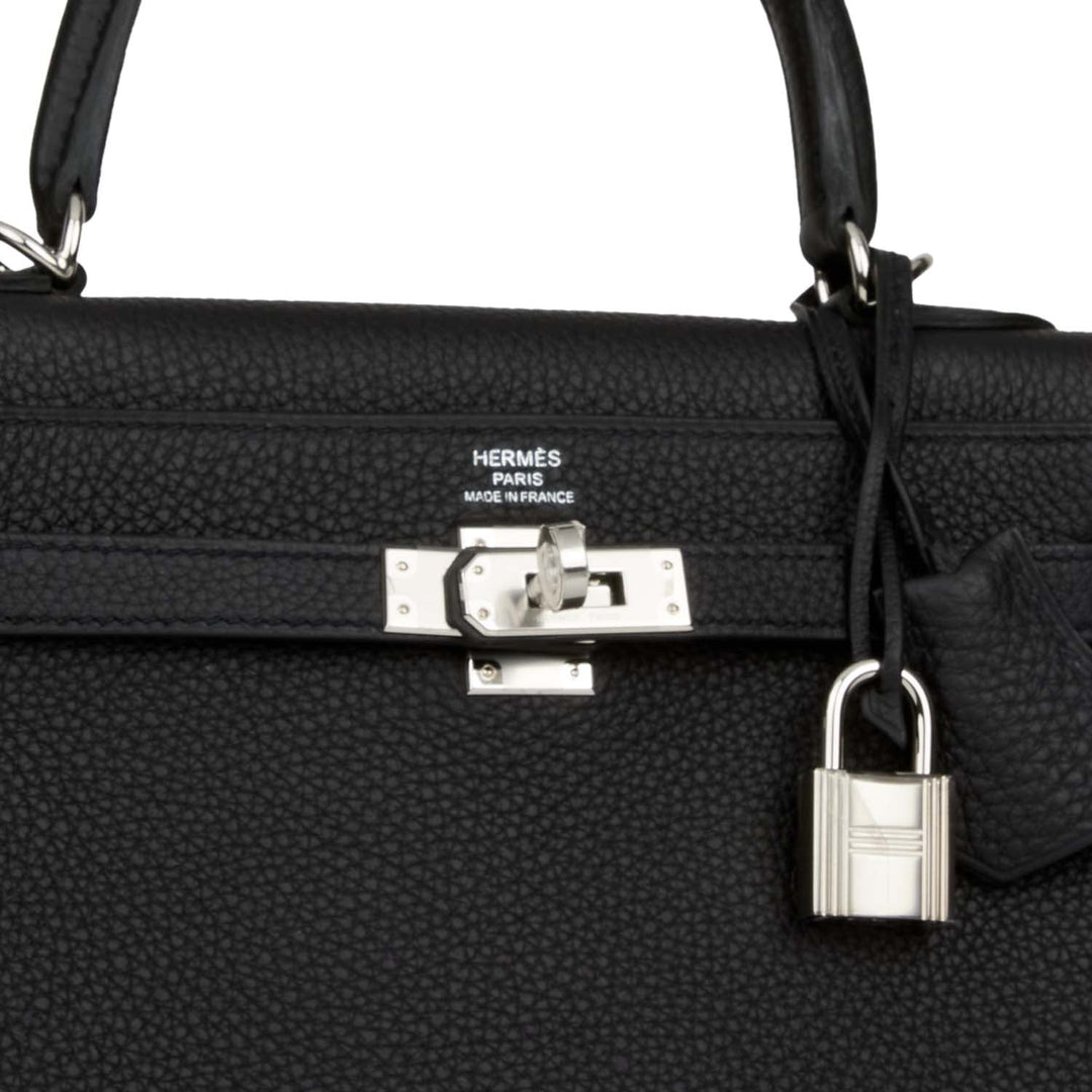 Top quality Hermes Kelly Retourne 25 Black Togo Palladium Hardware
