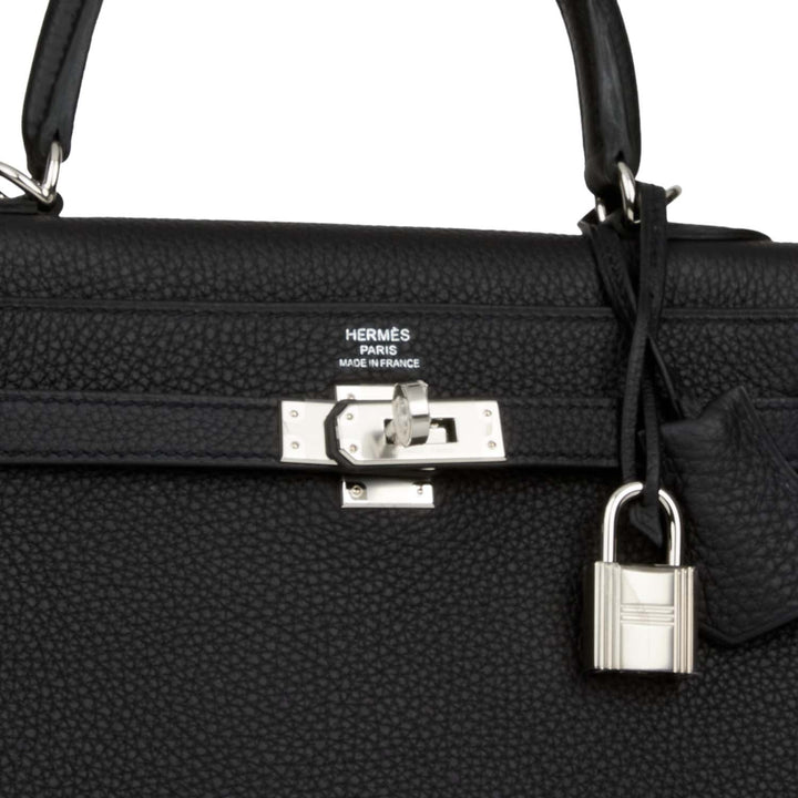 Top quality Hermes Kelly Retourne 25 Black Togo Palladium Hardware