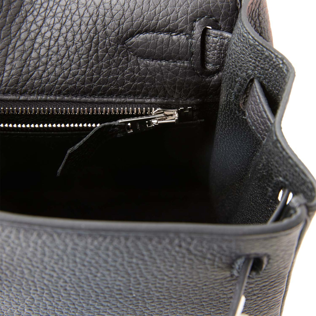 Top quality Hermes Kelly Retourne 25 Black Togo Palladium Hardware