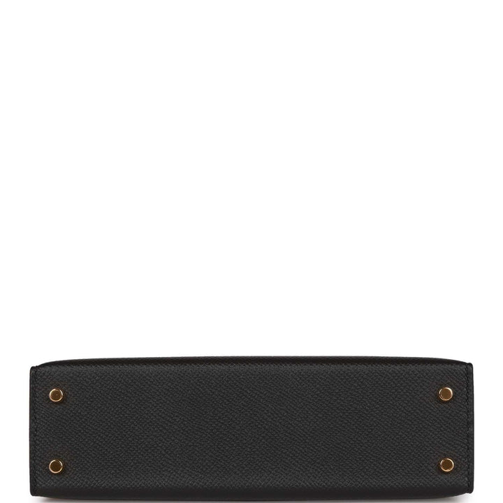 Hermes Kelly 20 Sellier Black Epsom Gold Hardware