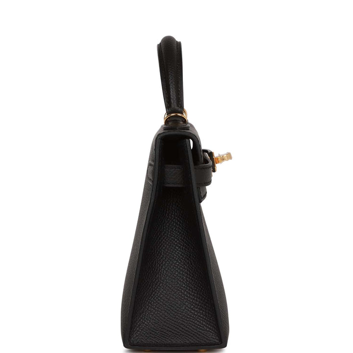 Hermes Kelly 20 Sellier Black Epsom Gold Hardware