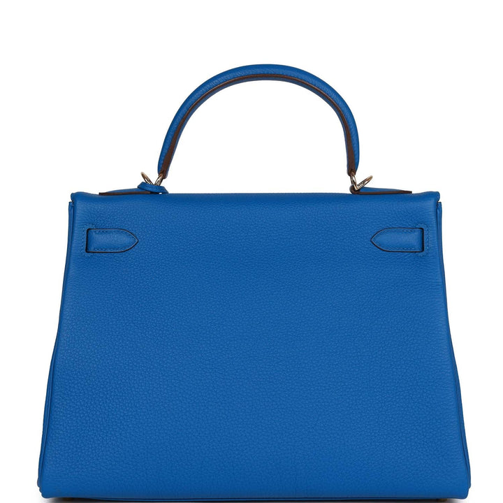 Top quality Hermes Special Order (HSS) Kelly Retourne 32 Bleu Royal Verso Togo Permabrass Hardware
