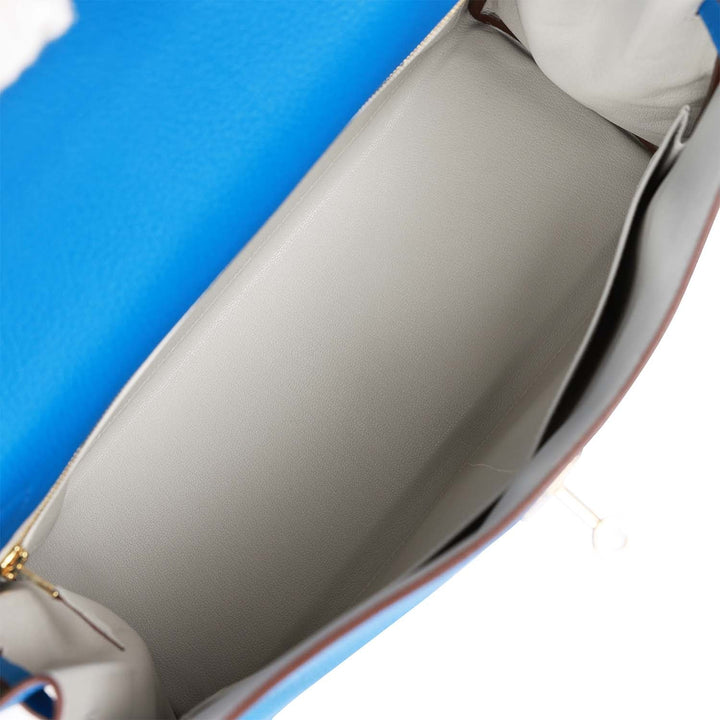 Top quality Hermes Special Order (HSS) Kelly Retourne 32 Bleu Royal Verso Togo Permabrass Hardware