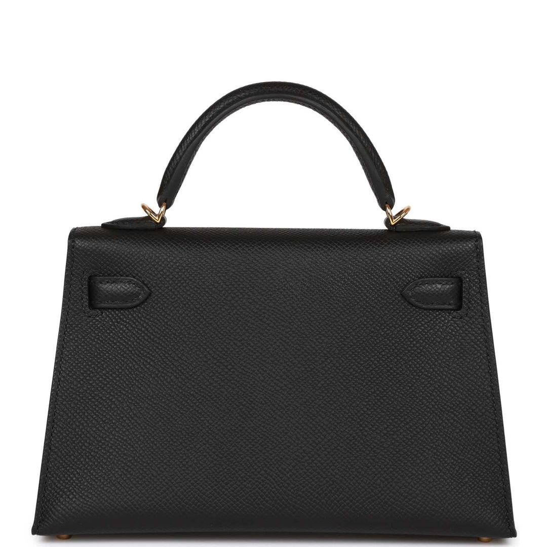 Top quality Hermes Kelly 20 Black Epsom Sellier Gold Hardware