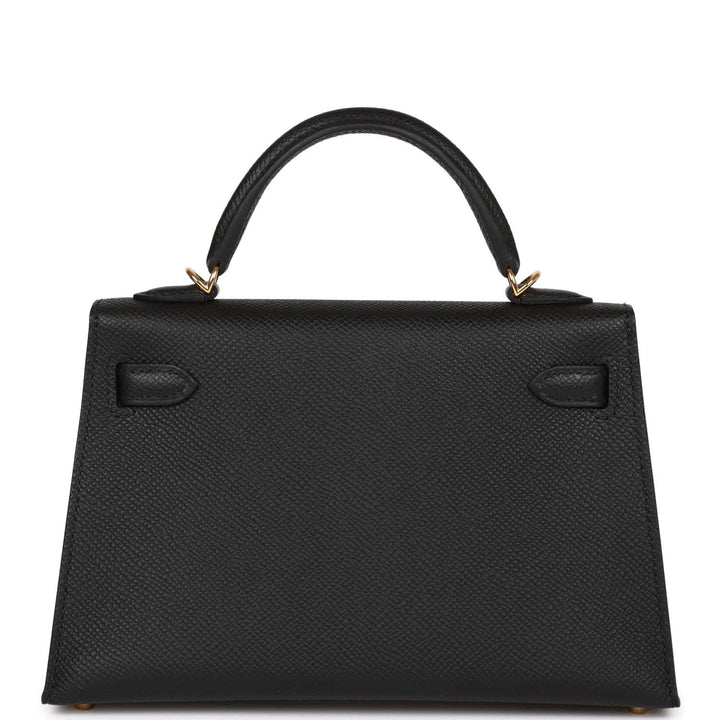 Top quality Hermes Kelly 20 Black Epsom Sellier Gold Hardware