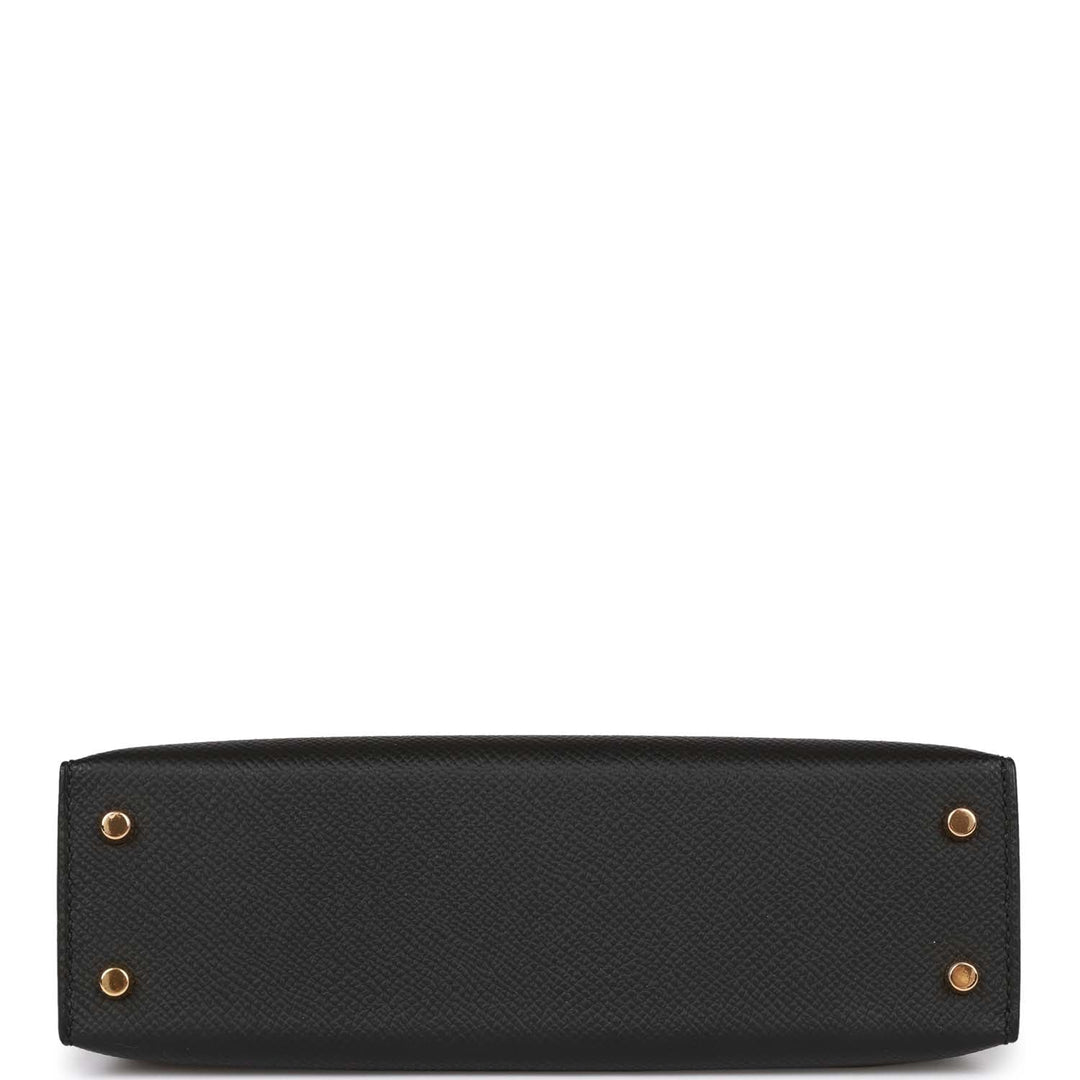 Top quality Hermes Kelly 20 Black Epsom Sellier Gold Hardware