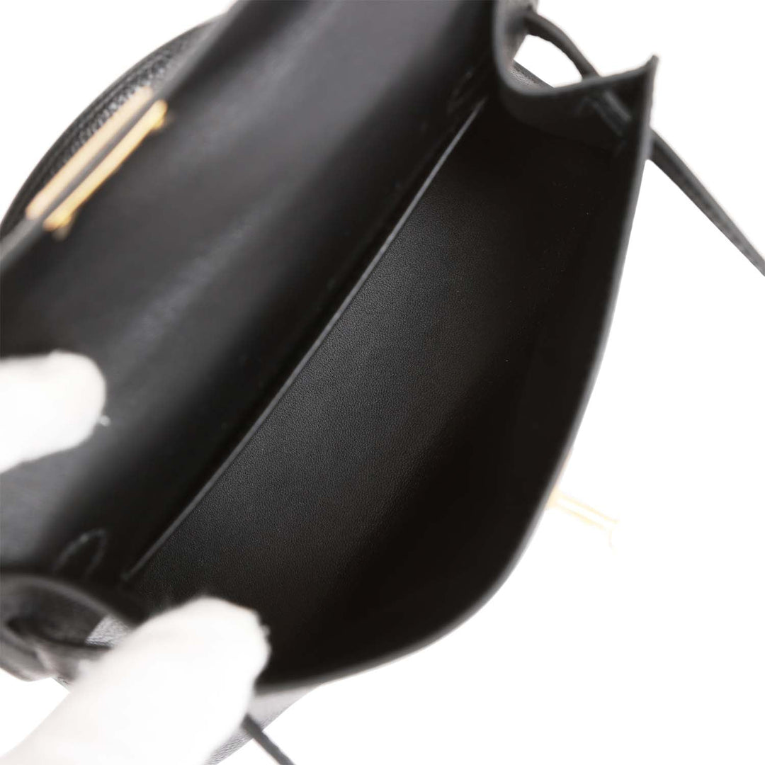 Top quality Hermes Kelly 20 Black Epsom Sellier Gold Hardware