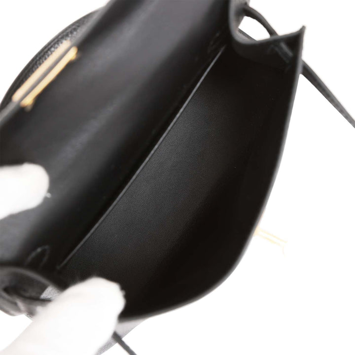 Top quality Hermes Kelly 20 Black Epsom Sellier Gold Hardware