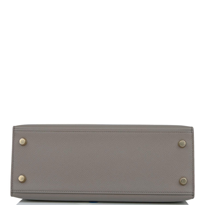 Hermes Kelly 25 Sellier Etain Epsom Gold Hardware