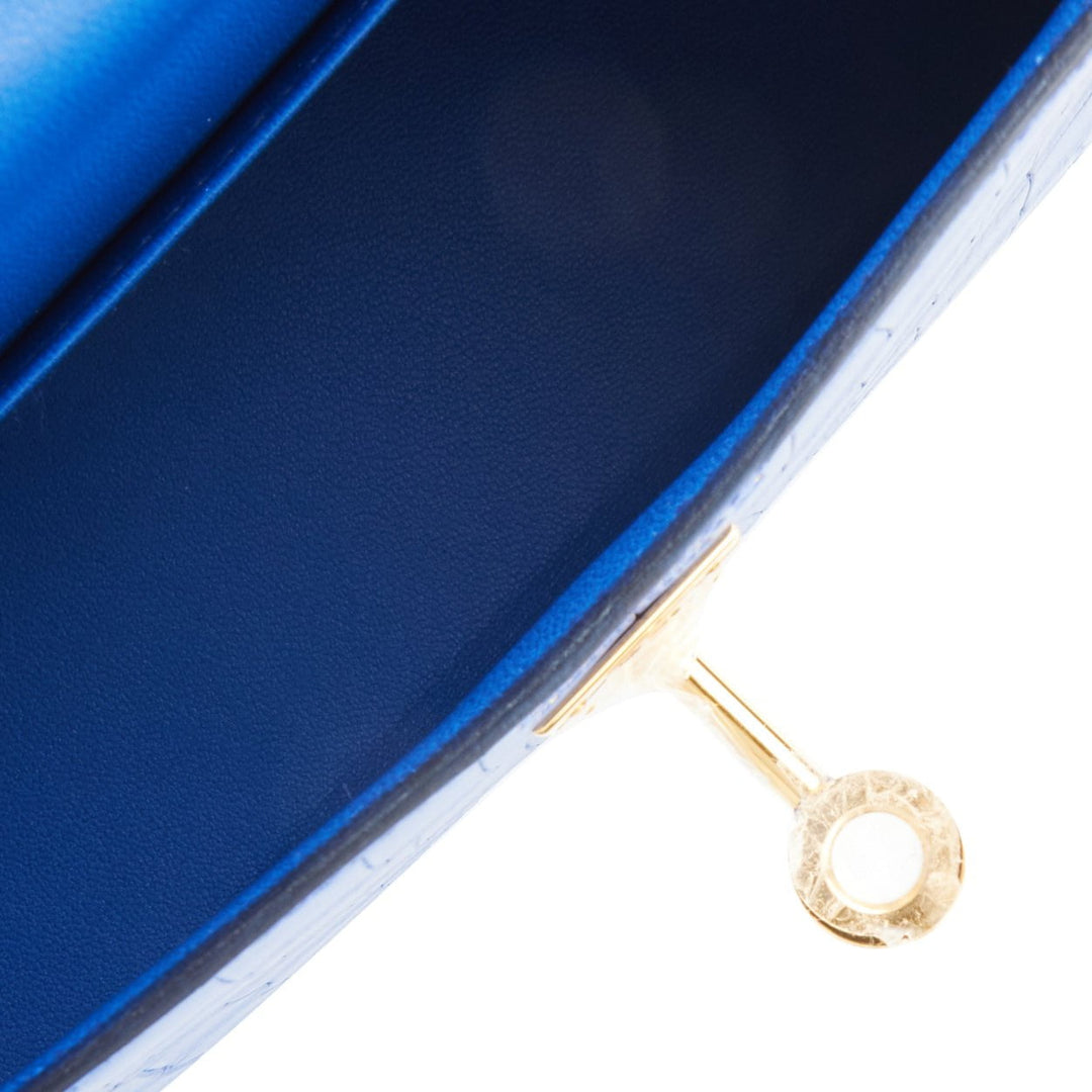 Hermes Kelly 20 Sellier Bleu Royal Matte Alligator Gold Hardware