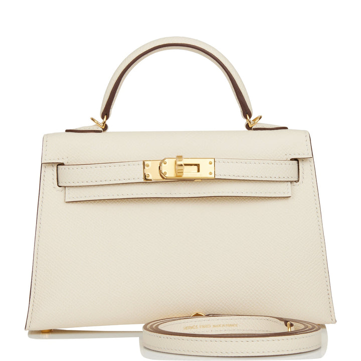 Hermes Kelly 20 Sellier Nata Epsom Gold Hardware