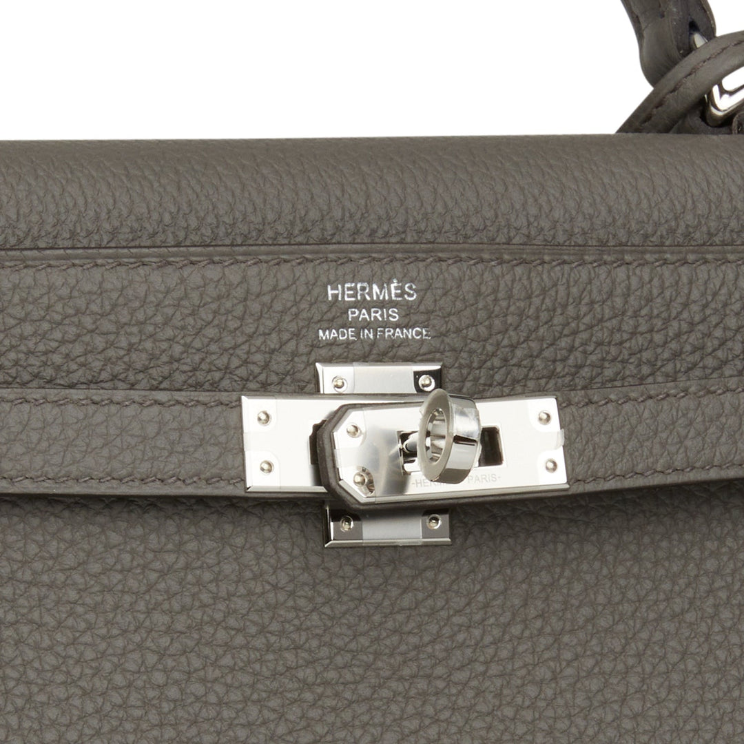 Hermes Kelly 25 Retourne Etain Togo Palladium Hardware