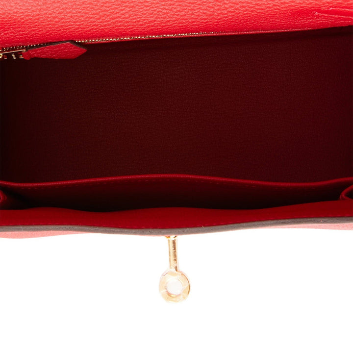 Hermes Kelly 25 Retourne Rouge Casaque Togo Gold Hardware