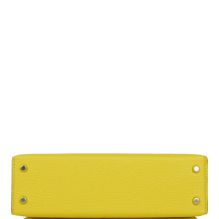 Hermes Kelly Sellier 20 Jaune de Naples Verso Chèvre Palladium Hardware