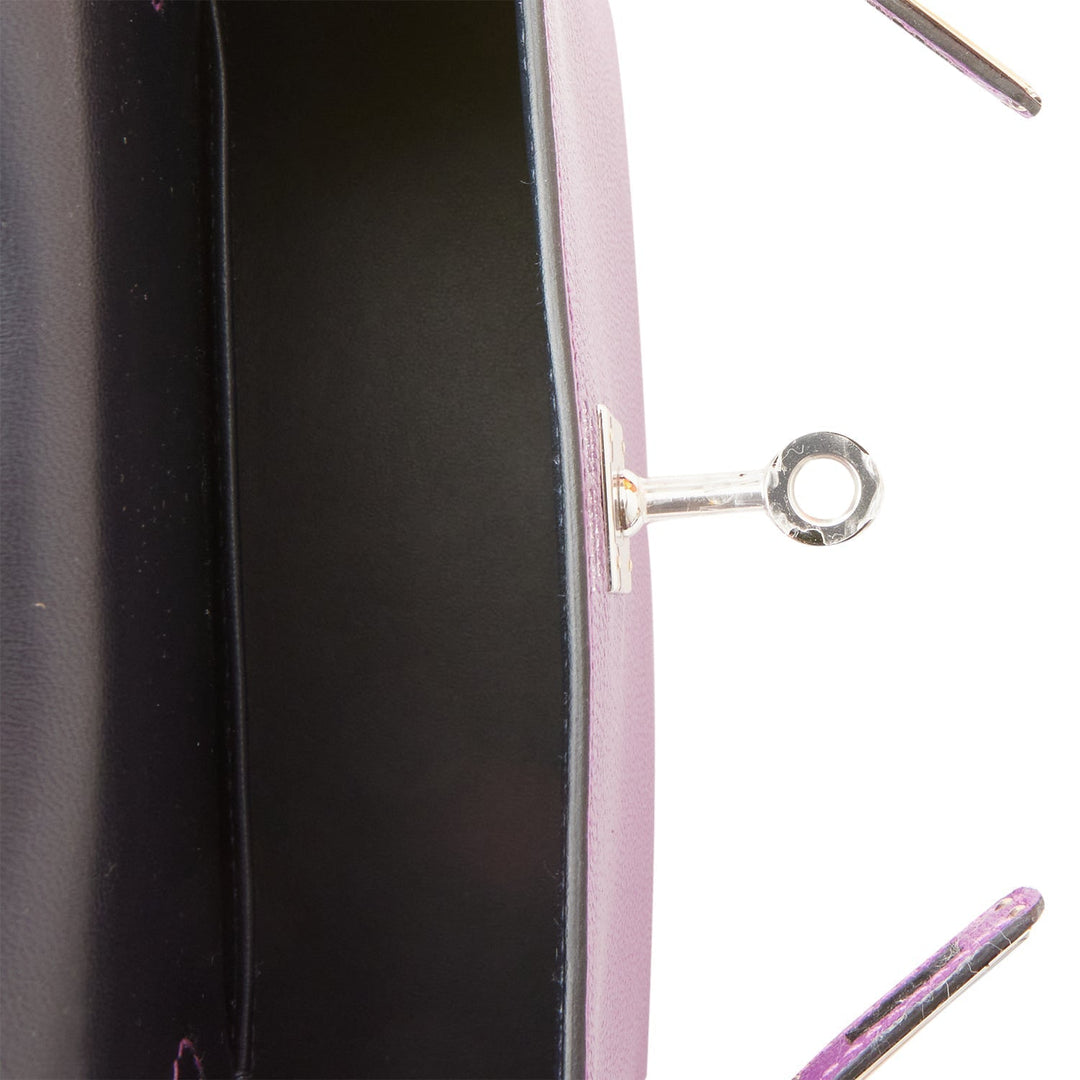 Hermes Kelly 20 Sellier Violet Verso Chèvre Palladium Hardware
