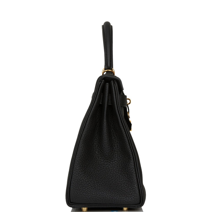 Hermes Kelly 28 Retourne Black Togo Gold Hardware