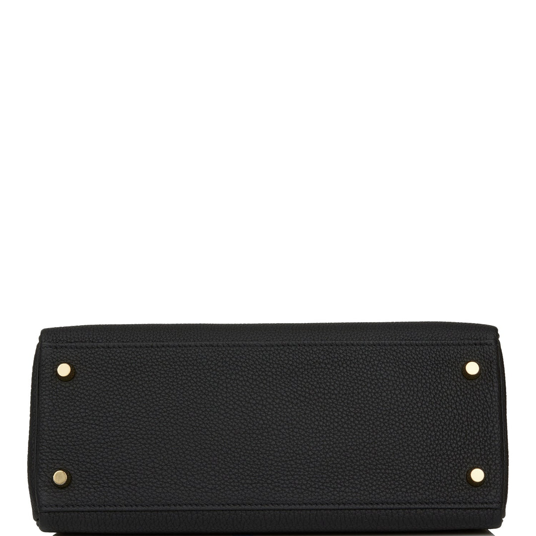 Hermes Kelly 28 Retourne Black Togo Gold Hardware