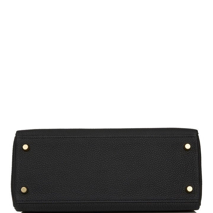 Hermes Kelly 28 Retourne Black Togo Gold Hardware