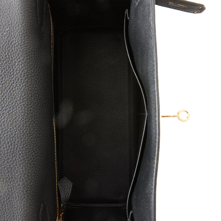 Hermes Kelly 28 Retourne Black Togo Gold Hardware
