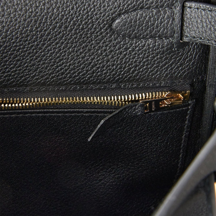 Hermes Kelly 28 Retourne Black Togo Gold Hardware