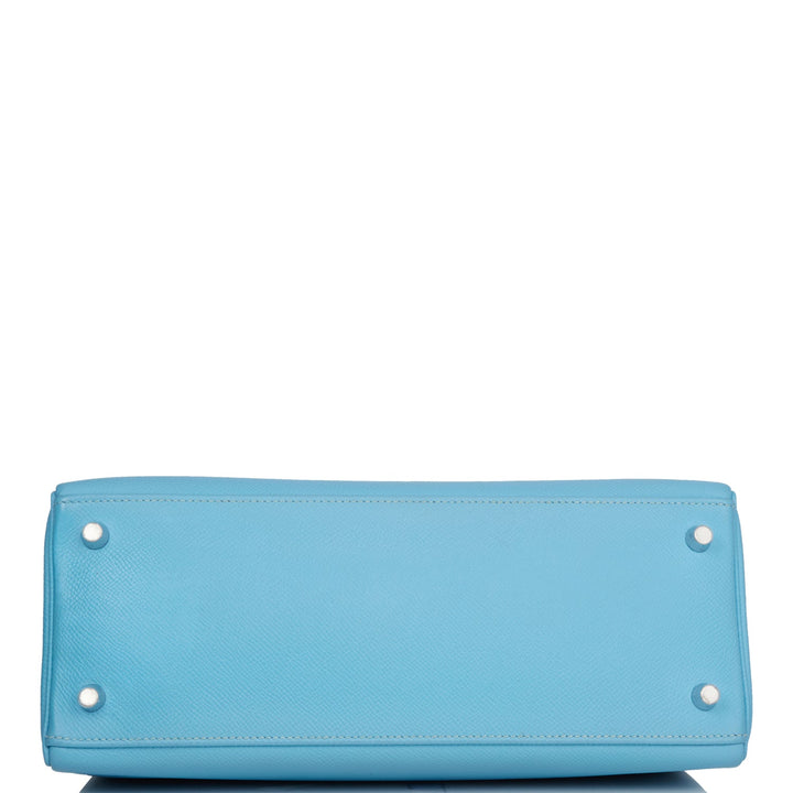 Hermes Kelly 28 Retourne Celeste Candy Epsom Palladium Hardware
