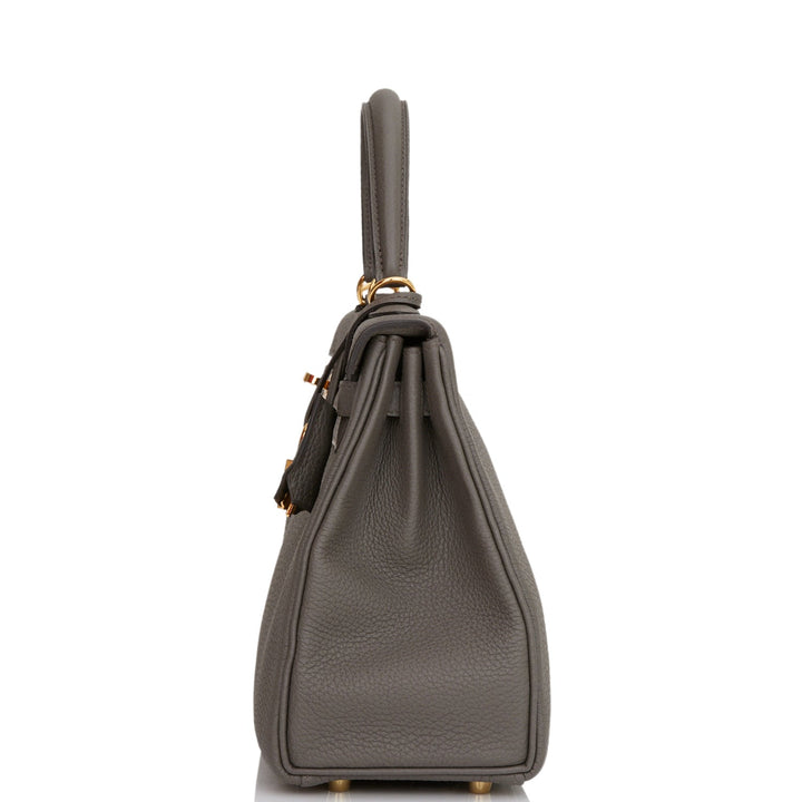Hermes Kelly 25 Retourne Etain Togo Gold Hardware