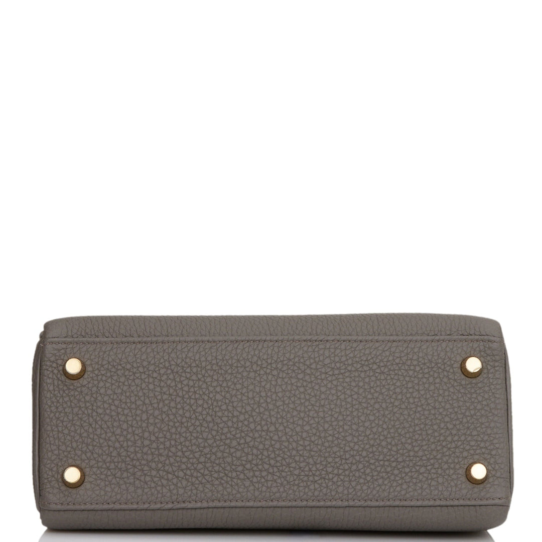 Hermes Kelly 25 Retourne Etain Togo Gold Hardware