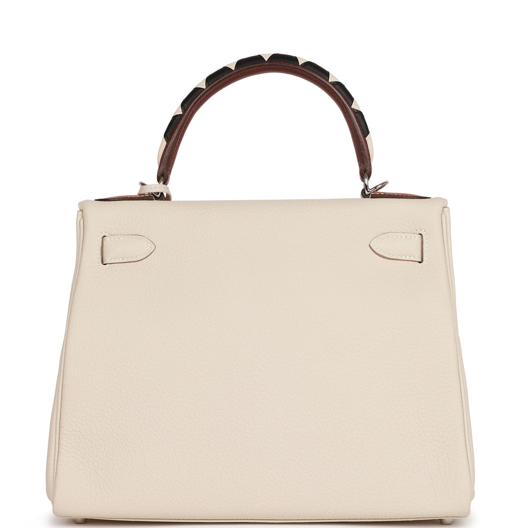 Hermes Kelly 28 Retourne Craie Au Gallop Togo Palladium Hardware