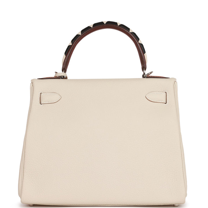 Hermes Kelly 28 Retourne Craie Au Gallop Togo Palladium Hardware