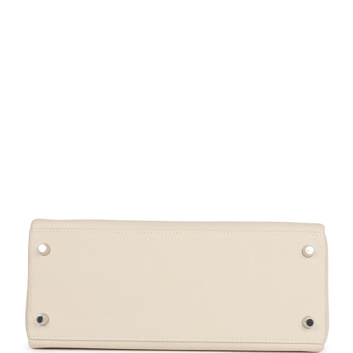 Hermes Kelly 28 Retourne Craie Au Gallop Togo Palladium Hardware