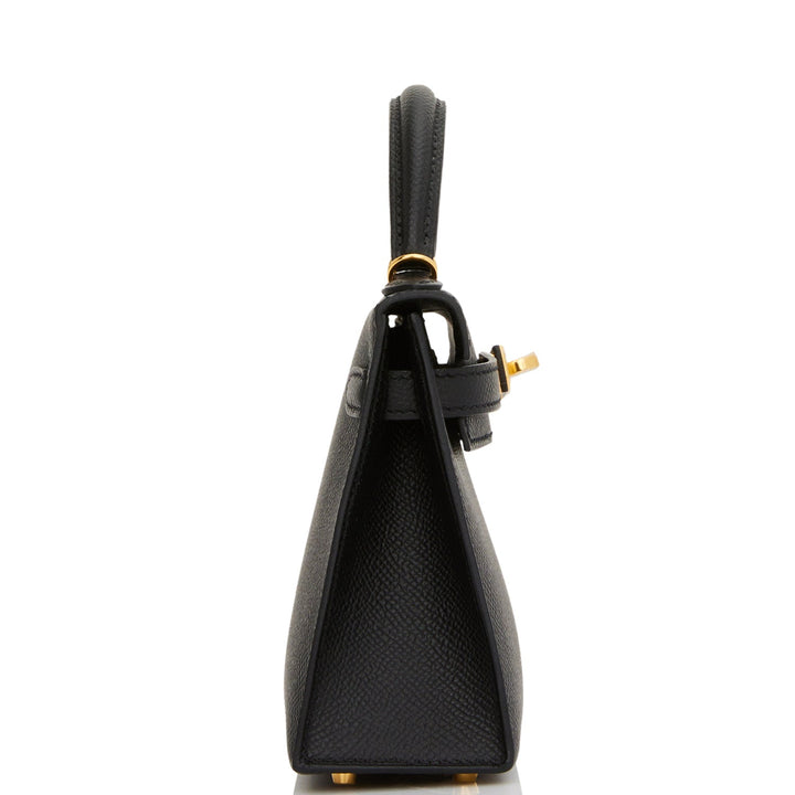 Hermes Kelly 20 Sellier Black Epsom Gold Hardware