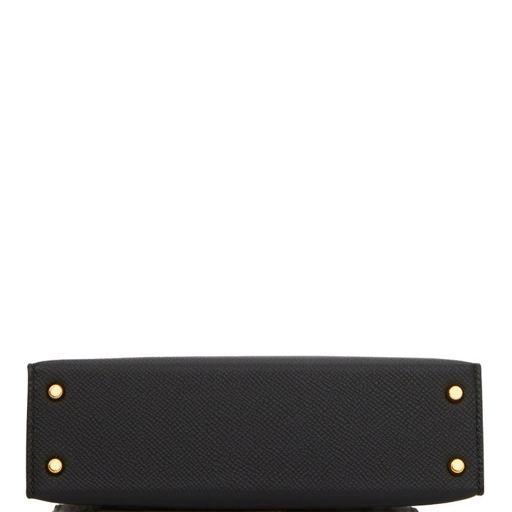 Hermes Kelly 20 Sellier Black Epsom Gold Hardware